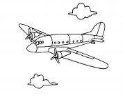 avion facile enfants dessin à colorier