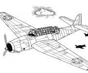 Coloriage avion de chasse 6 dessin