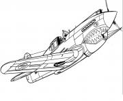 avion de guerre 10 dessin à colorier