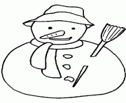 bonhomme de neige dessin à colorier