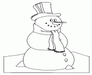 bonhomme de neige chapeau dessin à colorier