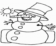 bonhomme neige dessin à colorier