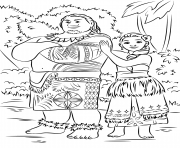 Coloriage vaiana moana disney in the forest dessin