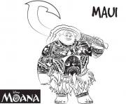 maui strong man de vaiana moana disney dessin à colorier