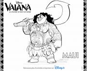 Coloriage vaiana et son compagnon de voyage maui dessin