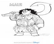 Coloriage vaiana et son compagnon de voyage maui dessin