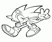 Coloriage sonic the hedgehog jumping