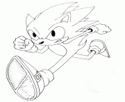 Coloriage sonic the hedgehog running dessin