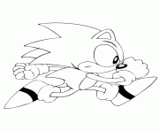 sonic the hedgehog running dessin à colorier