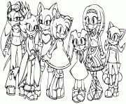 sonic et ses amis dessin à colorier