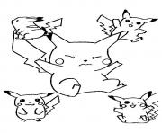 Coloriage pikachu avec sacha pret pour aventure dessin