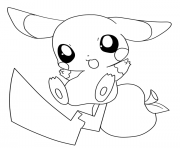 pikachu mignon 2 dessin à colorier