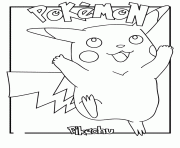 Coloriage sacha et pikachu font une course aux pokemons dessin