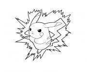 Coloriage sacha pikachu pierre pokemon aventure dessin