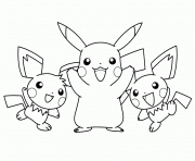 pikachu 5 dessin à colorier