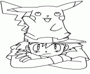 pikachu s with ash1509 dessin à colorier