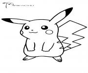 Coloriage pikachu 5 dessin