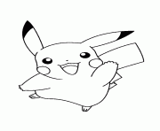 Coloriage pikachu est content avec sasha dessin
