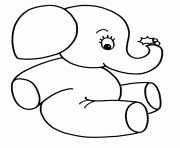 elephant facile 114 dessin à colorier