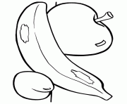 fruits pomme banane poir facile 31 dessin à colorier