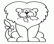 lion facile 61 dessin à colorier