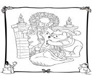 winnie the pooh disney noel 3 dessin à colorier