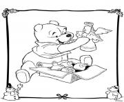 winnie the pooh disney noel 4 dessin à colorier