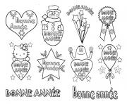 Coloriage bonne annee gommettes a colorier