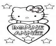 Coloriage bonne annee hello kitty