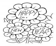 Coloriage 2023 happy new year stars dessin