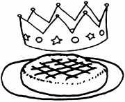 galette des rois et la couronne dessin à colorier