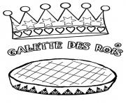 Coloriage galette couronne rois dessin