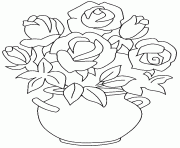 Coloriage bouquet de rose st valentin dessin