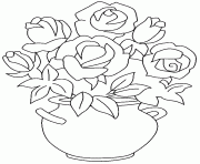 Coloriage rose et coeur 121 dessin