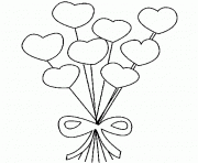 Coloriage rose et coeur 113 dessin