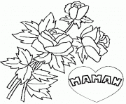 Coloriage bouquet de rose st valentin dessin