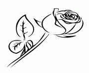 rose simple noir et blanc dessin à colorier