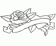 rose et coeur 60 dessin à colorier