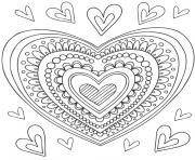 mandala coeur dessin à colorier