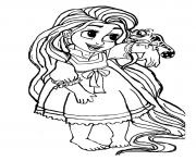 Coloriage une princesse avec des lanternes volantes dessin