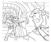 Coloriage sourire de princesse disney raiponce et son camaleon pascal dessin