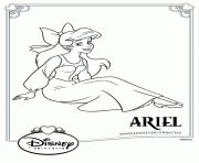 Coloriage ariel la petite sirene dans leau dessin