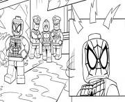 Coloriage team Lego Marvel hulk ironman spiderman thor america wolverine dessin