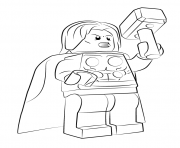 Coloriage team Lego Marvel hulk ironman spiderman thor america wolverine dessin