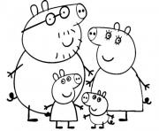 Coloriage peppa pig noel pour hiver dessin