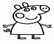 Coloriage Peppa Pig en Vacance avec valises dessin