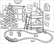 Coloriage peppa pig noel font un bonhomme de neige dessin