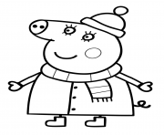 Coloriage daddy pig decore le sapin de noel dessin