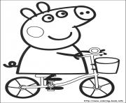 Coloriage Peppa Pig joue avec les jouets enfants dessin