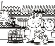 Coloriage La famille Peppa Pig en vacance dessin